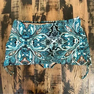 Lane Bryant Cacique (Swim by Cacique) Blue Paisley Bathing Suit Skirt Bo…
